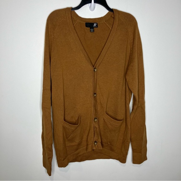 JF J. Ferrar brown cardigan sweater button front pockets large trendy casual - Picture 1 of 7
